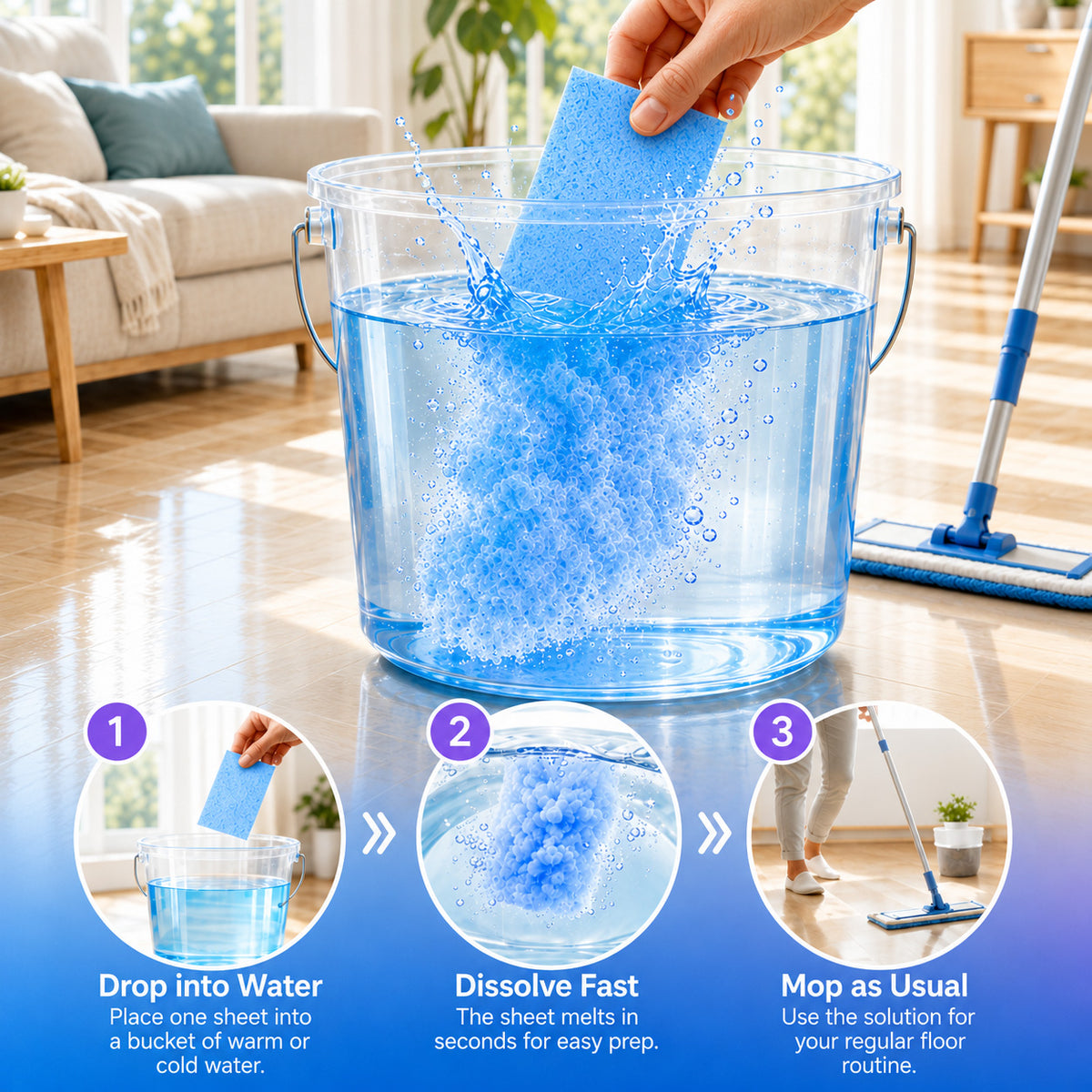 🔥 [BUY 1 GET 1 FREE] Quick-Dissolving Concentrated Floor Cleaning Sheets