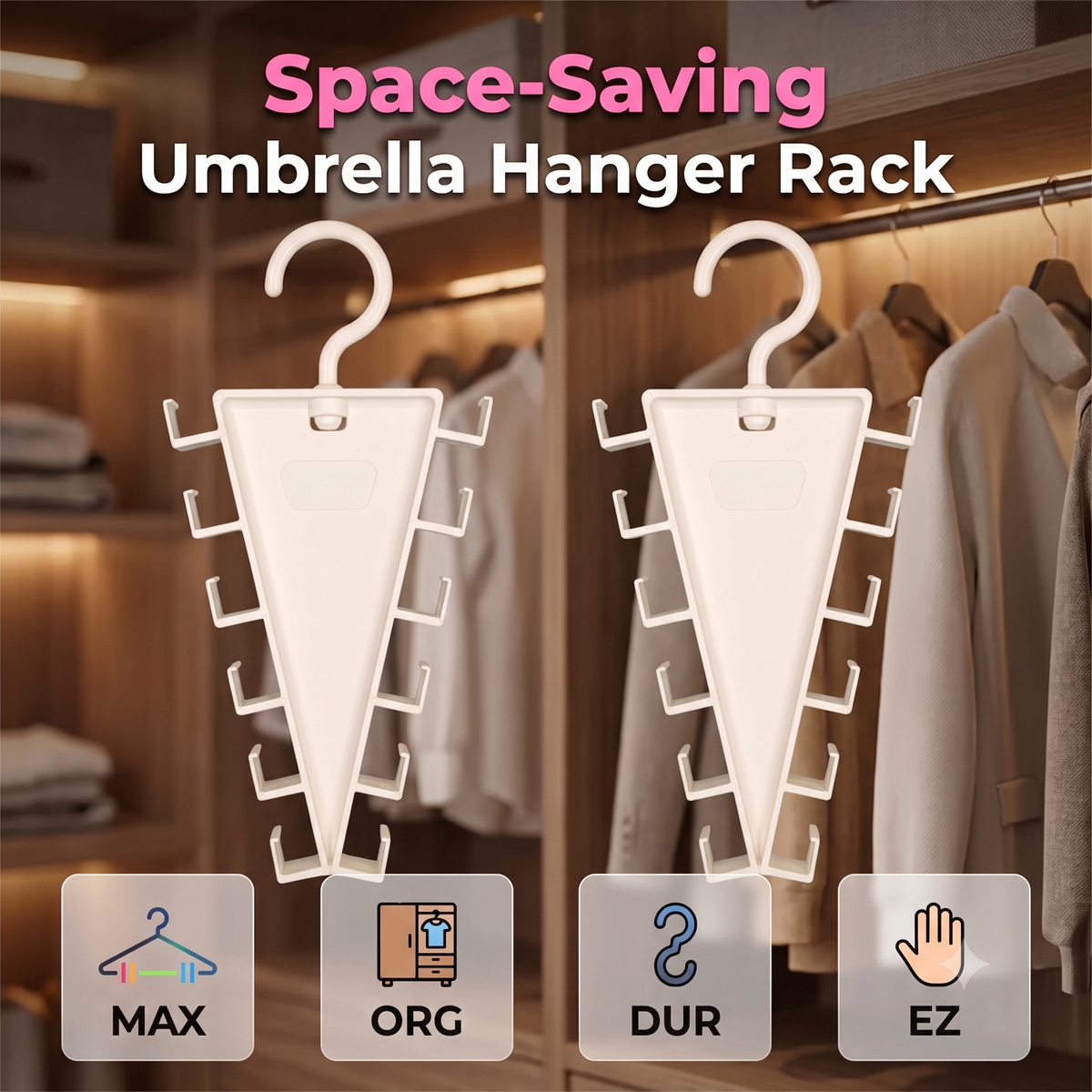 🔥LAST DAY - BUY 4 GET 8 FREE 🎁 Multi-Functional V-Shaped Double Sided Hanger Storage Rack