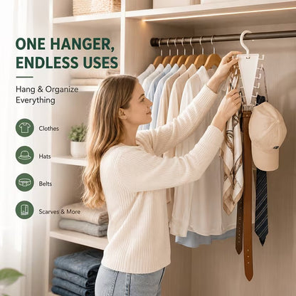 🔥LAST DAY - BUY 4 GET 8 FREE 🎁 Multi-Functional V-Shaped Double Sided Hanger Storage Rack