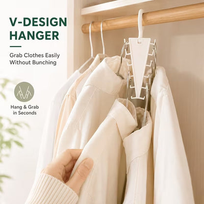🔥LAST DAY - BUY 4 GET 8 FREE 🎁 Multi-Functional V-Shaped Double Sided Hanger Storage Rack