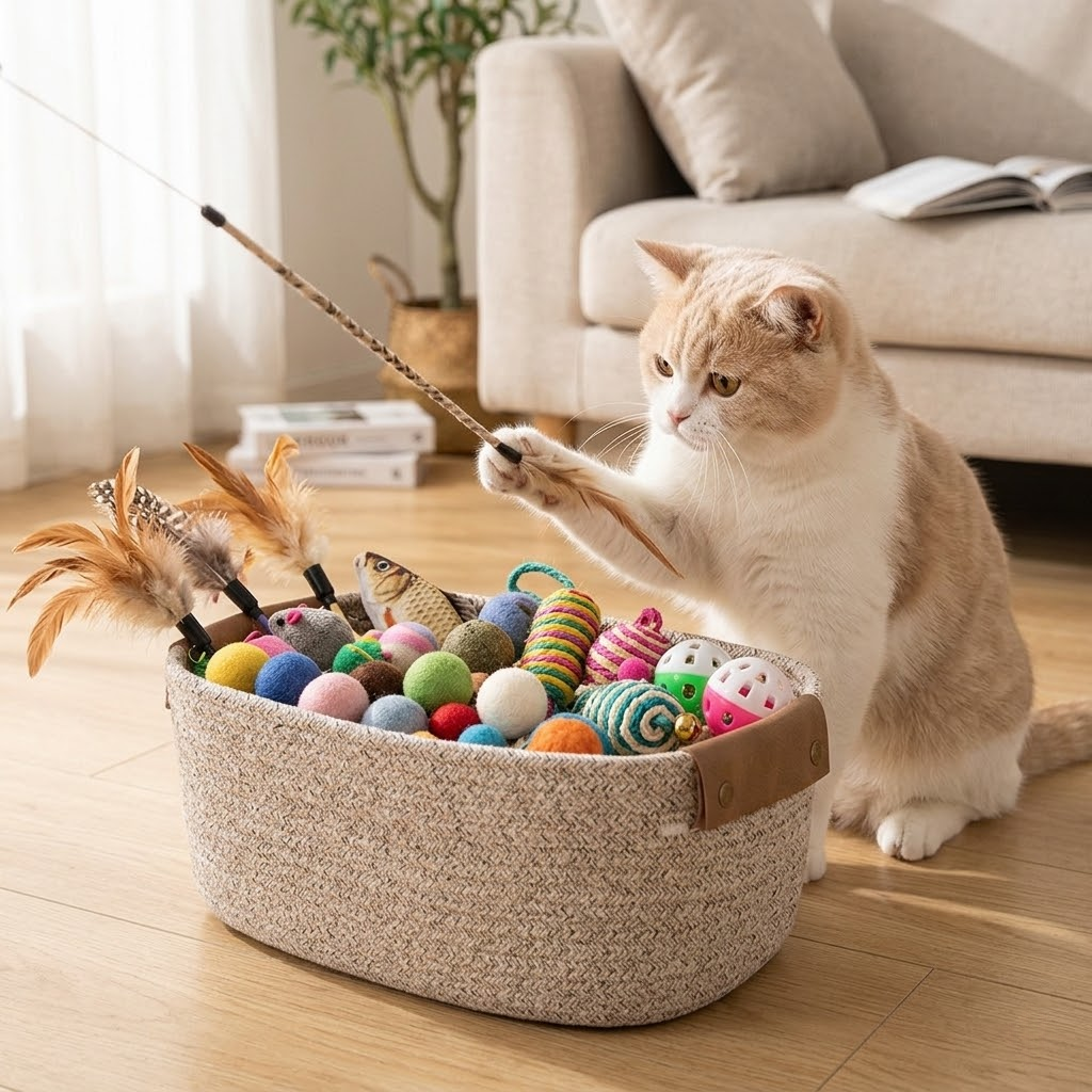 Cotton Rope Woven Pet Toy Storage Basket